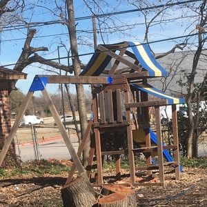 Children swing and slide